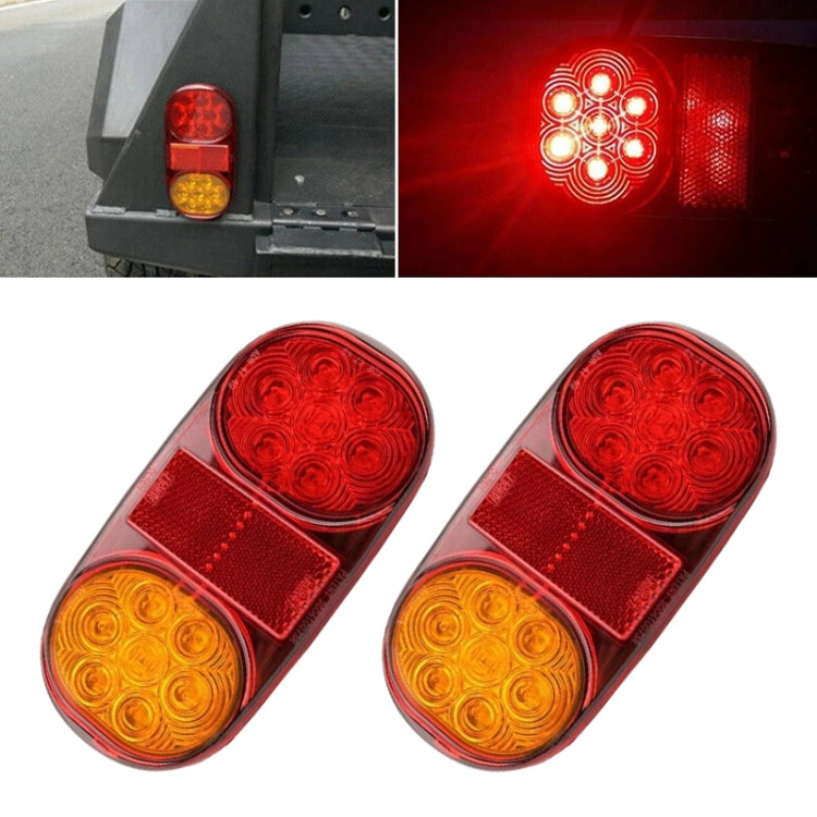 2 PCS 12-24V 14LED Car Oval Tail Light Side Lamp - Warning Lights by PMC Jewellery | Online Shopping South Africa | PMC Jewellery | Buy Now Pay Later Mobicred