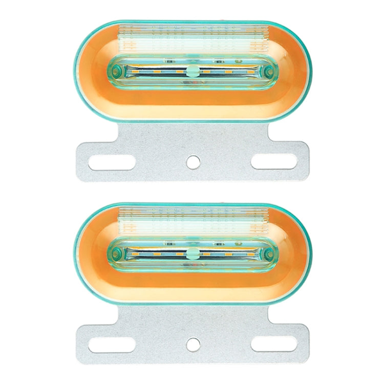 2 PCS 12V 12LED Car Oval Side Lamp(Yellow Light) - Warning Lights by PMC TechLife | Online Shopping South Africa | PMC TechLife | Buy Now Pay Later Mobicred