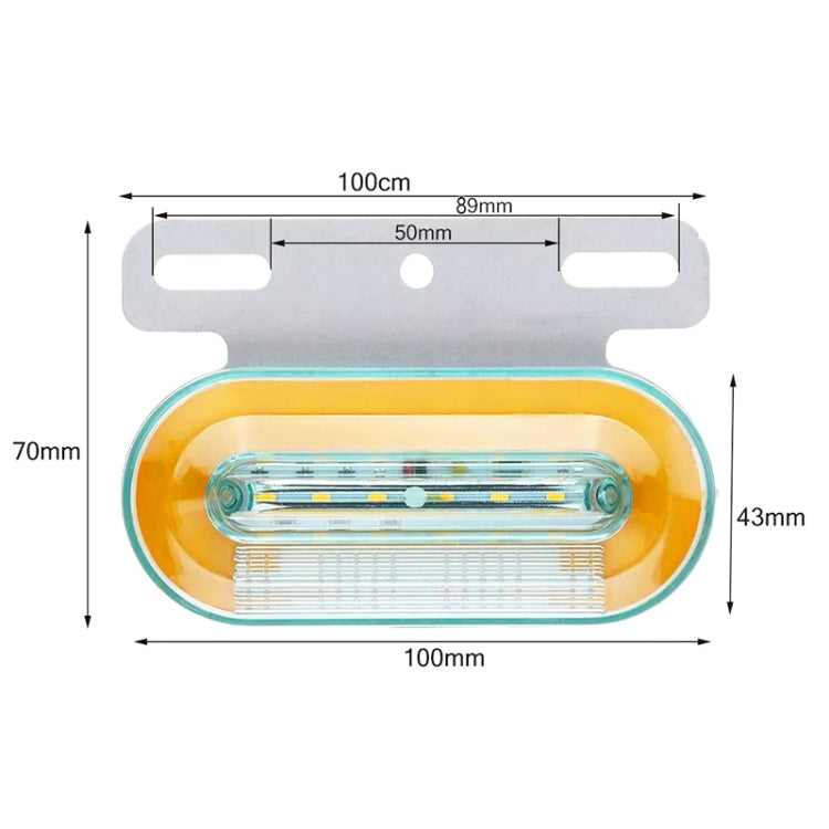 2 PCS 12V 12LED Car Oval Side Lamp(Yellow Light) - Warning Lights by PMC TechLife | Online Shopping South Africa | PMC TechLife | Buy Now Pay Later Mobicred