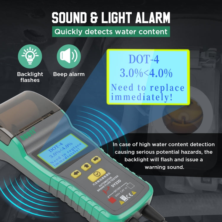 DUOYI DY23D Car Brake Fluid Detection Pen with Print Function - Electronic Test by DUOYI | Online Shopping South Africa | PMC TechLife | Buy Now Pay Later Mobicred