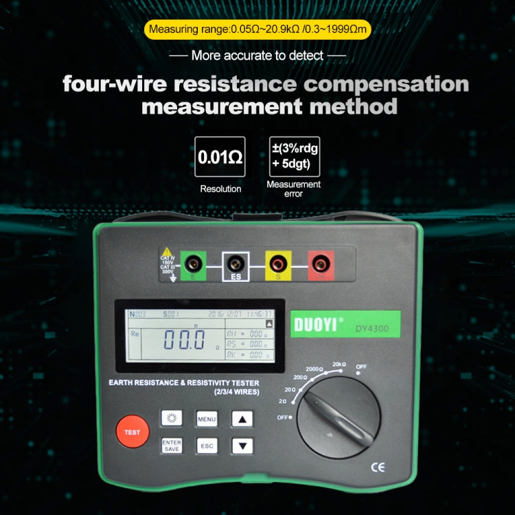 DUOYI DY4300 Higher Accuracy Digital Ground Resistance Tester - free shipping - PMC TechLife - Order now!