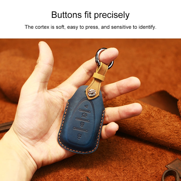 For Chevrolet Car Cowhide Leather Key Protective Cover Key Case, Three Keys Version (Red) - Car Key Cases by PMC Jewellery | Online Shopping South Africa | PMC Jewellery | Buy Now Pay Later Mobicred