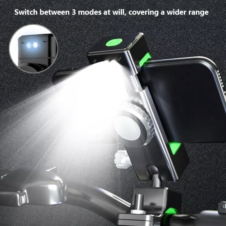 Bicycle / Motorcycle Anti-theft Anti-take Off Mobile Phone Holder with Light (Green) - Retaining Clips by PMC Jewellery | Online Shopping South Africa | PMC Jewellery | Buy Now Pay Later Mobicred