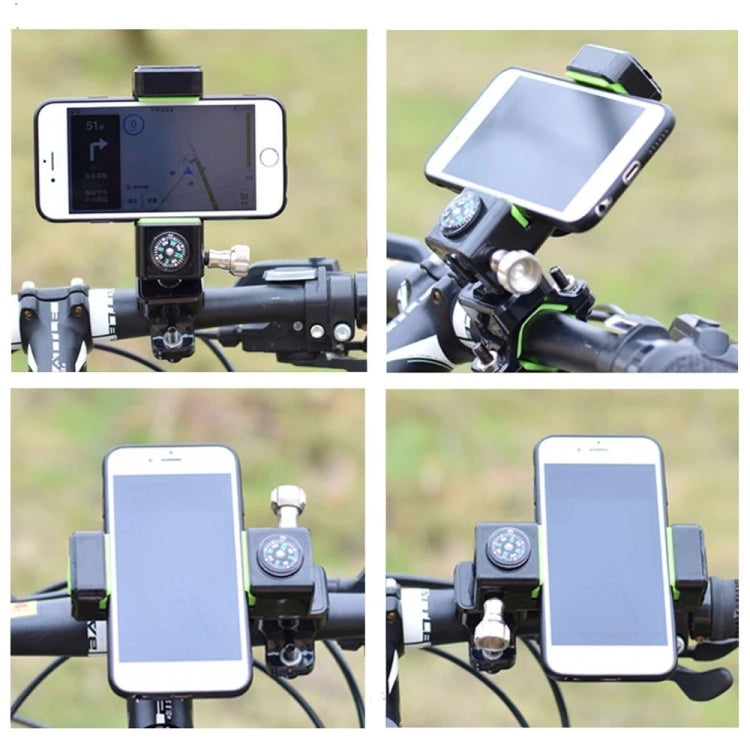 Bicycle / Motorcycle Anti-theft Anti-take Off Mobile Phone Holder with Light (Green) - Retaining Clips by PMC Jewellery | Online Shopping South Africa | PMC Jewellery | Buy Now Pay Later Mobicred