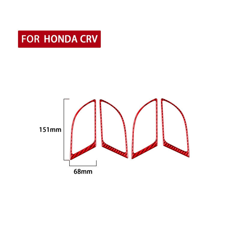 4 PCS Set for Honda CRV 2007-2011 Carbon Fiber Car Inner Handle Frame Decorative Sticker,Left and Right Drive Universal (Red) - Car Interior Mouldings by PMC Jewellery | Online Shopping South Africa | PMC Jewellery | Buy Now Pay Later Mobicred