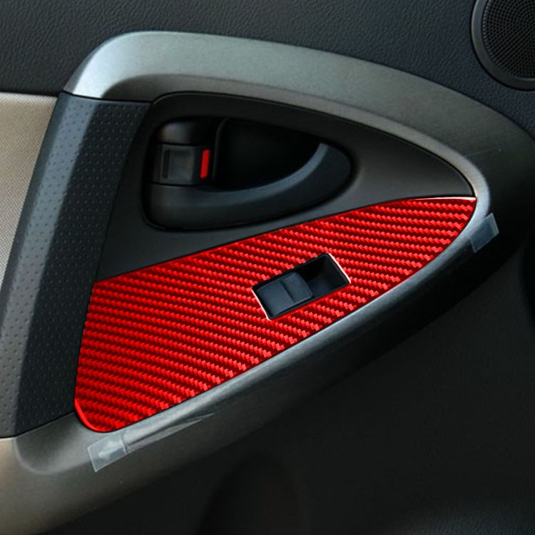 Car Carbon Fiber Window Glass Lift Panel Decorative Sticker for Toyota RAV4 2006-2013, Right Drive (Red) - Car Interior Mouldings by PMC Jewellery | Online Shopping South Africa | PMC Jewellery | Buy Now Pay Later Mobicred