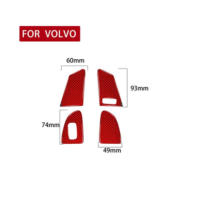 Car Window Lift Button C Decorative Sticker for Volvo V60 2010-2017, Right Drive (Red) - Car Interior Mouldings by PMC Jewellery | Online Shopping South Africa | PMC Jewellery | Buy Now Pay Later Mobicred