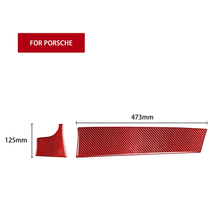 Car Carbon Fiber Central Control Instrument Decorative Sticker for Porsche Panamera, Left Drive (Red) - Car Interior Mouldings by PMC Jewellery | Online Shopping South Africa | PMC Jewellery | Buy Now Pay Later Mobicred