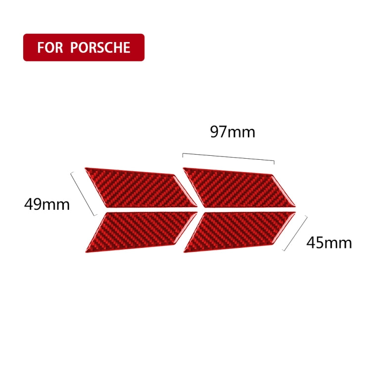 Car Carbon Fiber Inner Door Bowl Panel Decorative Sticker for Porsche Macan 2014-2021, Left and Right Drive Universal (Red) - Car Interior Mouldings by PMC Jewellery | Online Shopping South Africa | PMC Jewellery | Buy Now Pay Later Mobicred