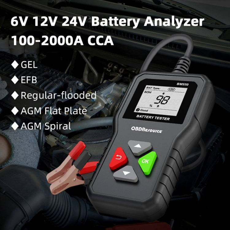 BM550 6V / 12V / 24V 3 in 1 Battery Tester Analyzer Battery Life Detector - Electronic Test by PMC TechLife | Online Shopping South Africa | PMC TechLife | Buy Now Pay Later Mobicred