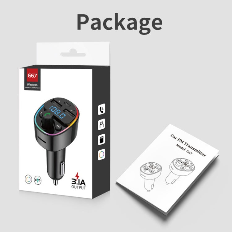 Car Bluetooth MP3 Player FM Transmitter With Phone Hands-free Knob Support Voltage Detection & Ambient Light - Bluetooth Car Kits by PMC Jewellery | Online Shopping South Africa | PMC Jewellery | Buy Now Pay Later Mobicred