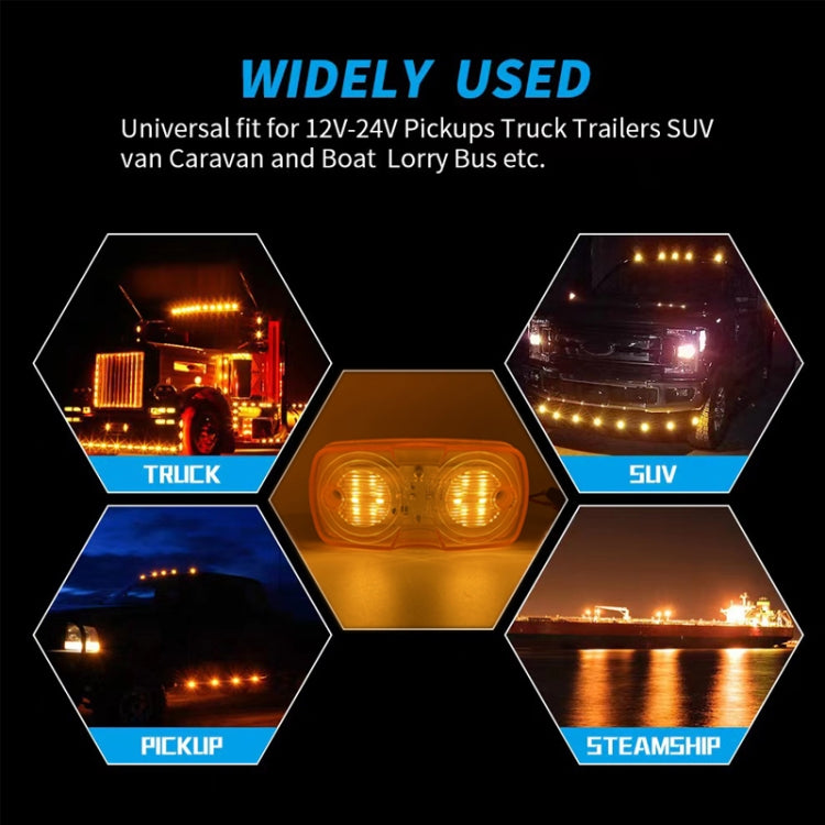 2pcs MK-106 Truck 12LEDs Side Marker Light (Yellow Light) - Running Lights by PMC TechLife | Online Shopping South Africa | PMC TechLife | Buy Now Pay Later Mobicred