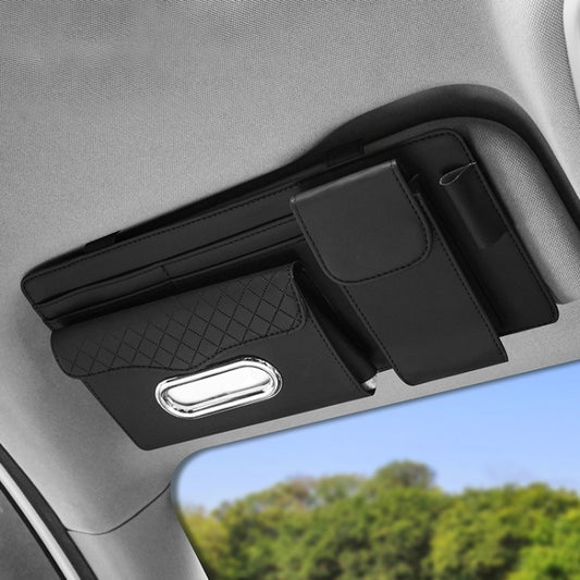 Car Nappa Leather Sun Visor Storage Clip (Black) - Sunglasses & Glasses Clips by PMC Jewellery | Online Shopping South Africa | PMC Jewellery | Buy Now Pay Later Mobicred