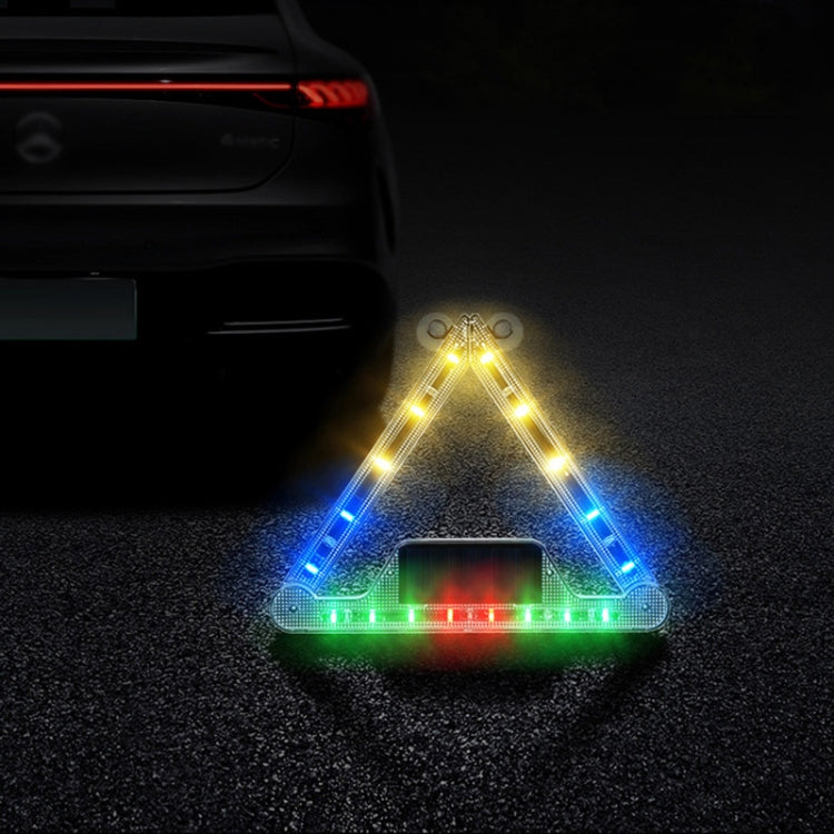 Car Triangular Light Warning Sign Solar Charging Strobe Emergency Ranger Light (Colorful Light) - Warning Lights by PMC TechLife | Online Shopping South Africa | PMC TechLife | Buy Now Pay Later Mobicred