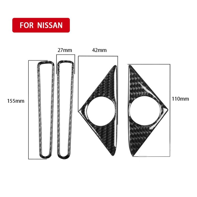 4 PCS Car Carbon Fiber Door Horn + Window Air Outlet Decorative Sticker for Nissan GTR R35 2008-2020, Left and Right Drive Universal - Car Interior Mouldings by PMC Jewellery | Online Shopping South Africa | PMC Jewellery | Buy Now Pay Later Mobicred