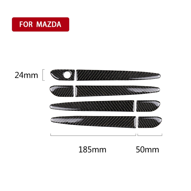 One Set Car Carbon Fiber Outside Door Handle without Smart Hole Decorative Sticker for Mazda CX-5 2017-2018, Right Drive - Decorative Sticker by PMC Jewellery | Online Shopping South Africa | PMC Jewellery | Buy Now Pay Later Mobicred