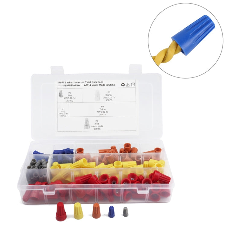 175 PCS Car Electrical Wire Nuts Crimp Wire Terminal Wire Connect Assortment Kit - Booster Cable & Clip by PMC Jewellery | Online Shopping South Africa | PMC Jewellery | Buy Now Pay Later Mobicred