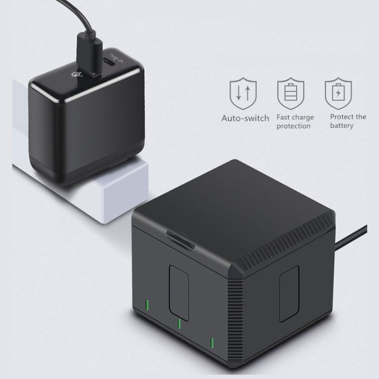 RUIGPRO USB Triple Batteries Housing Charger Box with LED Indicator Light for DJI OSMO Action 1 - Cable & Charger by PMC TechLife | Online Shopping South Africa | PMC TechLife | Buy Now Pay Later Mobicred