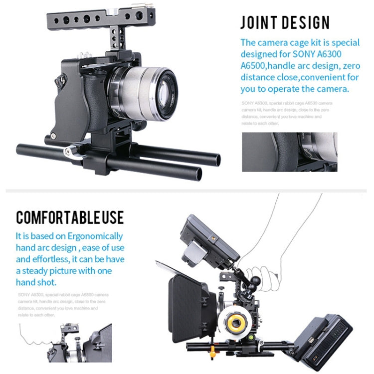 YELANGU C6 Camera Video Cage Stabilizer for Sony A6000 / A6300 / A6500 / A6400 (Black) - Camera Cage by YELANGU | Online Shopping South Africa | PMC TechLife | Buy Now Pay Later Mobicred