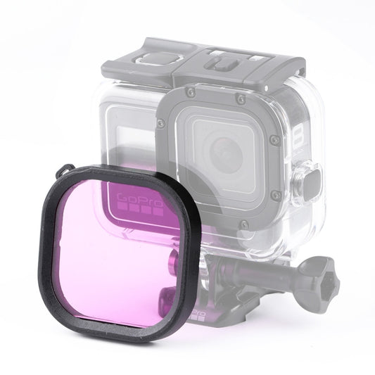 Square Housing Diving Color Lens Filter for GoPro HERO8 Black Original Waterproof Housing (Purple) - Lens Filter by PMC Jewellery | Online Shopping South Africa | PMC Jewellery | Buy Now Pay Later Mobicred