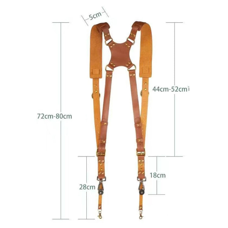Quick Release Anti-Slip Dual Shoulder Leather Harness Camera Strap with Metal Hook for SLR / DSLR Cameras(Black) - Camera Strap by PMC TechLife | Online Shopping South Africa | PMC TechLife | Buy Now Pay Later Mobicred