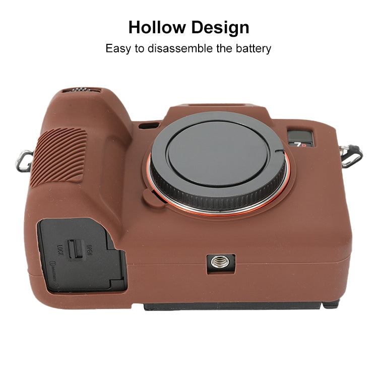 For Sony ILCE-7RM5 / Alpha 7R V Soft Silicone Protective Case (Coffee) - Protective Case by PMC TechLife | Online Shopping South Africa | PMC TechLife | Buy Now Pay Later Mobicred