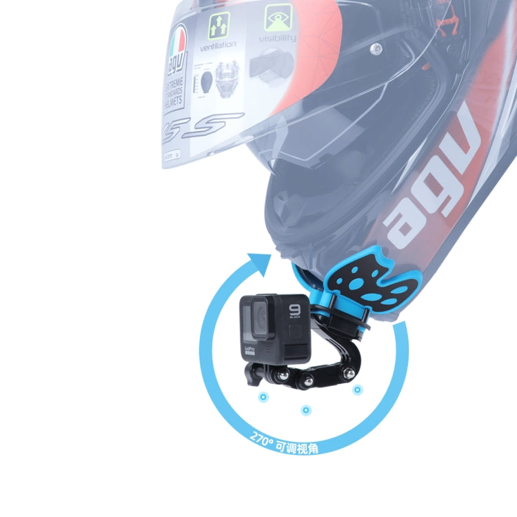 Butterfly Helmet Mount Adapter for GoPro, Insta360, DJI and Other Action Cameras(Black) - Helmet Mount by PMC TechLife | Online Shopping South Africa | PMC TechLife | Buy Now Pay Later Mobicred