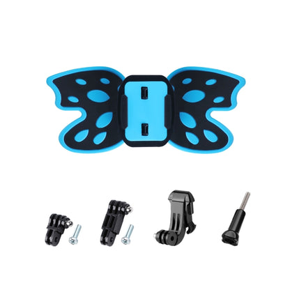 Butterfly Helmet Mount Adapter with 3-Way Pivot Arm & J-Hook Buckle & Long Screw for GoPro Hero12 Black / Hero11 /10 /9 /8 /7 /6 /5, Insta360 Ace / Ace Pro, DJI Osmo Action 4 and Other Action Cameras (Blue) - Helmet Mount by PMC Jewellery | Online Shopping South Africa | PMC Jewellery | Buy Now Pay Later Mobicred