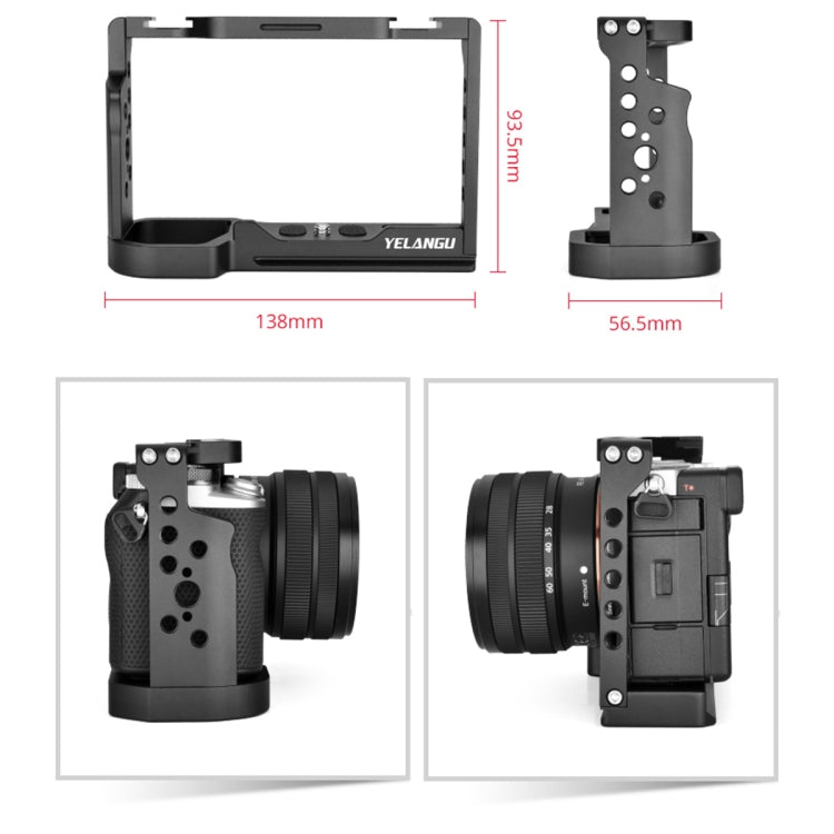 YELANGU C24 Video Camera Cage Stabilizer for Sony Alpha 7C / A7C / ILCE-7C (Black) - free shipping - PMC TechLife - Order now!