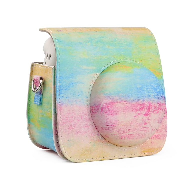 Oil Paint Full Body PU Leather Case Camera  Bag with Strap for FUJIFILM instax mini 7+ - Leather Bag by PMC TechLife | Online Shopping South Africa | PMC TechLife | Buy Now Pay Later Mobicred