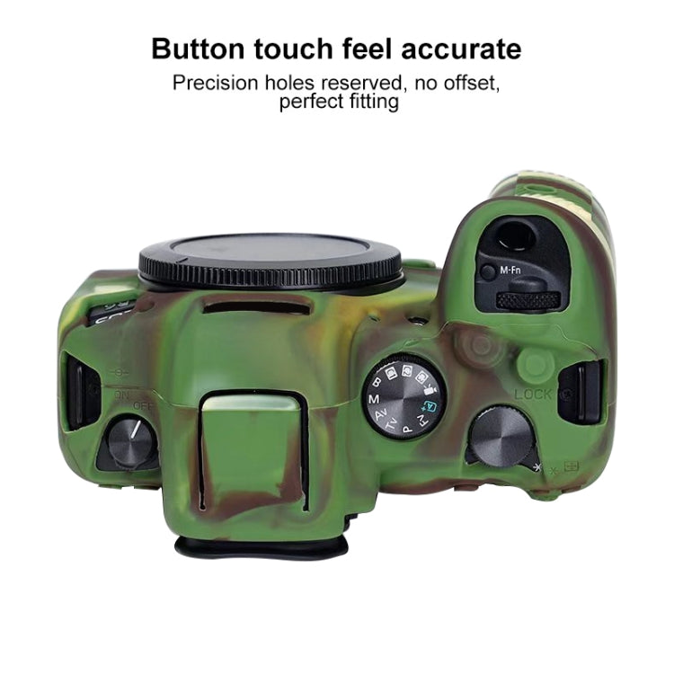 For Canon EOS R6 Litchi Texure Soft Silicone Case(Camouflage) - Protective Case by PMC TechLife | Online Shopping South Africa | PMC TechLife | Buy Now Pay Later Mobicred