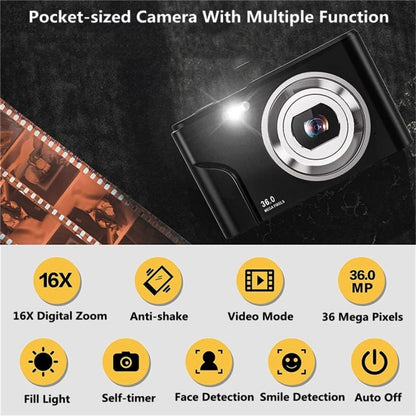 DC311 2.4 inch 36MP 16X Zoom 2.7K Full HD Digital Camera Children Card Camera, US Plug(Pink) - Children Cameras by PMC Jewellery | Online Shopping South Africa | PMC Jewellery | Buy Now Pay Later Mobicred