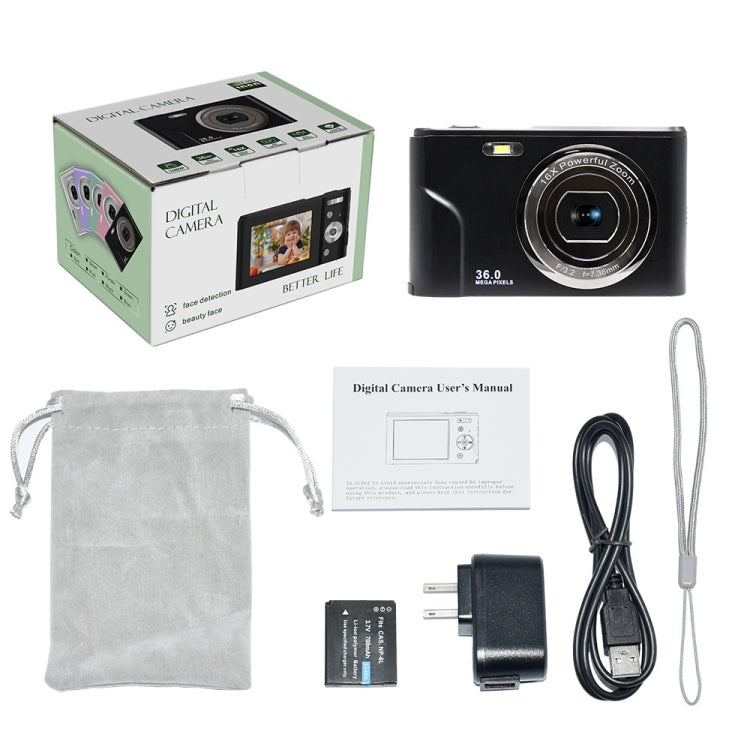 DC311 2.4 inch 36MP 16X Zoom 2.7K Full HD Digital Camera Children Card Camera, US Plug(Silver) - Children Cameras by PMC Jewellery | Online Shopping South Africa | PMC Jewellery | Buy Now Pay Later Mobicred