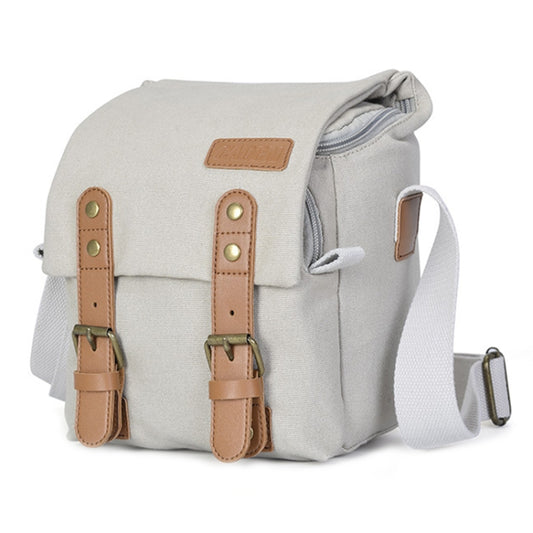 CADEN N1 Simple Retro Multifunctional Canvas Waterproof Digital Camera Photography Bag (Beige White) - Strap Satchel by CADeN | Online Shopping South Africa | PMC Jewellery | Buy Now Pay Later Mobicred