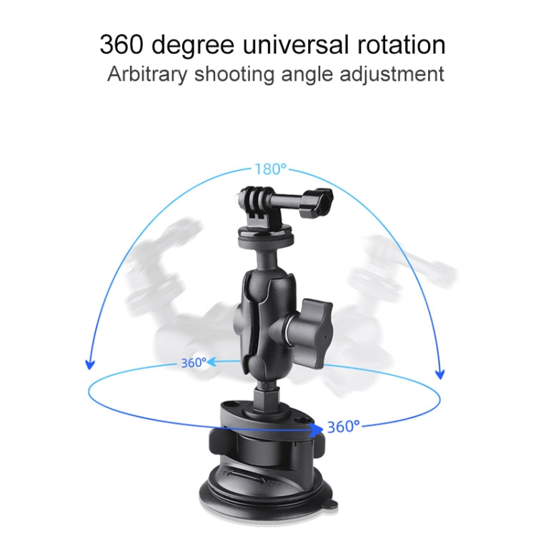 Triangle Suction Cup Mount Holder with Tripod Adapter & Steel Tether & Safety Buckle (Black) - free shipping - PMC TechLife - Order now!