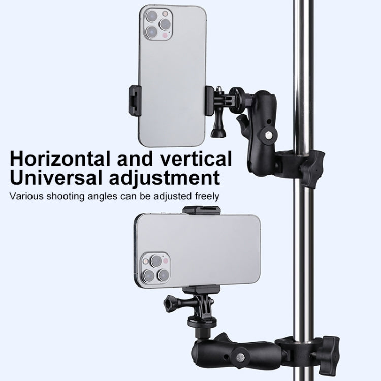 Extended Version 360 Rotation Adjustable Action Camera Bike Motorcycle Handlebar Holder (Black) - Bicycle Handlebar Mount by PMC TechLife | Online Shopping South Africa | PMC TechLife | Buy Now Pay Later Mobicred