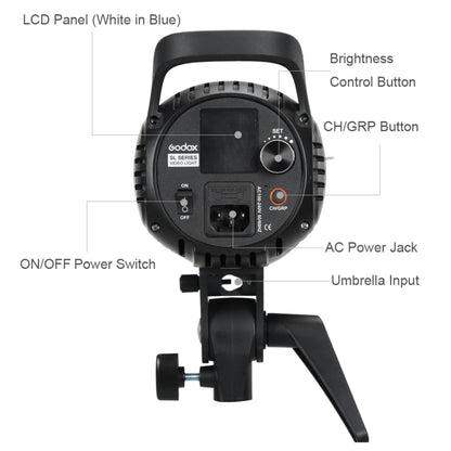 Godox SL60W LED Light Studio Continuous Photo Video Light(EU Plug) - Shoe Mount Flashes by Godox | Online Shopping South Africa | PMC Jewellery | Buy Now Pay Later Mobicred