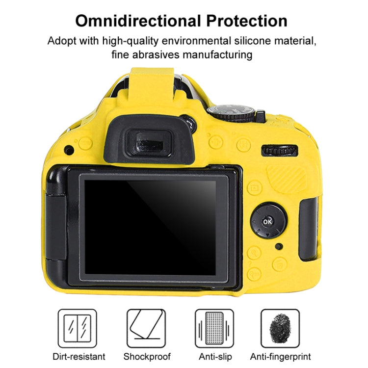 Soft Silicone Protective Case for Nikon D5200 (Yellow) - Protective Case by PMC TechLife | Online Shopping South Africa | PMC TechLife | Buy Now Pay Later Mobicred