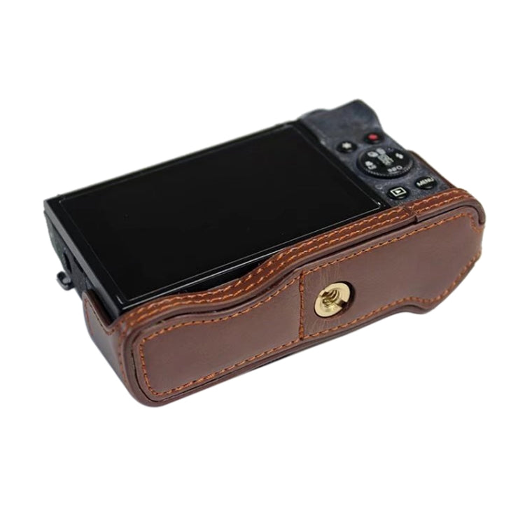 1/4 inch Thread PU Leather Camera Half Case Base for Canon G7 X Mark III / G7 X3 (Brown) - Half Case by PMC TechLife | Online Shopping South Africa | PMC TechLife | Buy Now Pay Later Mobicred
