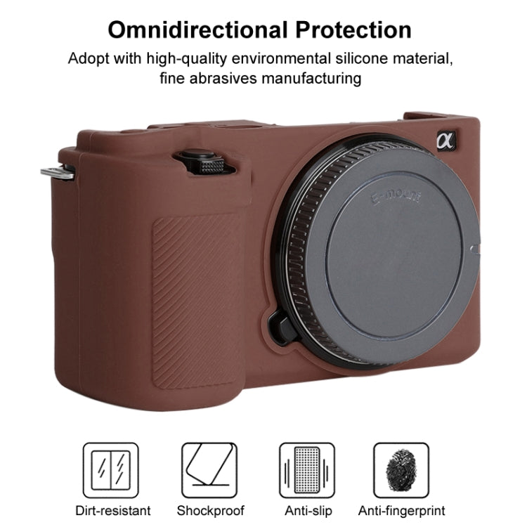 For Sony ZV-E10 Soft Silicone Protective Case (Coffee) - Protective Case by PMC TechLife | Online Shopping South Africa | PMC TechLife