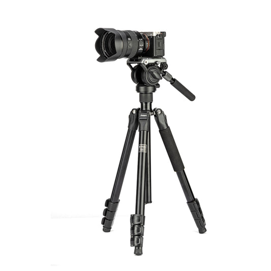 Fotopro S5i 4-Section Tripod Mount with Fluid Drag Head (Black) - Tripods by Fotopro | Online Shopping South Africa | PMC Jewellery | Buy Now Pay Later Mobicred