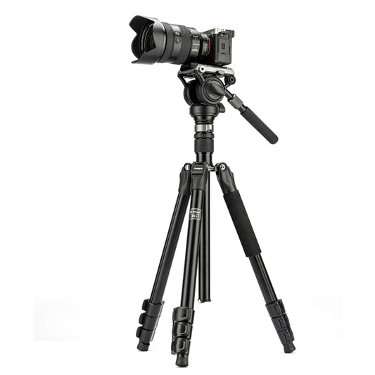 Fotopro S5i Pro 4-Section Tripod Mount with Fluid Drag Head & Head Base (Black) - Tripods by Fotopro | Online Shopping South Africa | PMC Jewellery | Buy Now Pay Later Mobicred