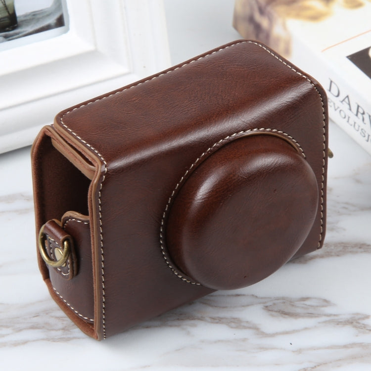 For Sony ZV-1F Vlog Camera Full Body Magnetic Leather Camera Case Bag with Strap (Coffee) - Leather Bag by PMC TechLife | Online Shopping South Africa | PMC TechLife | Buy Now Pay Later Mobicred