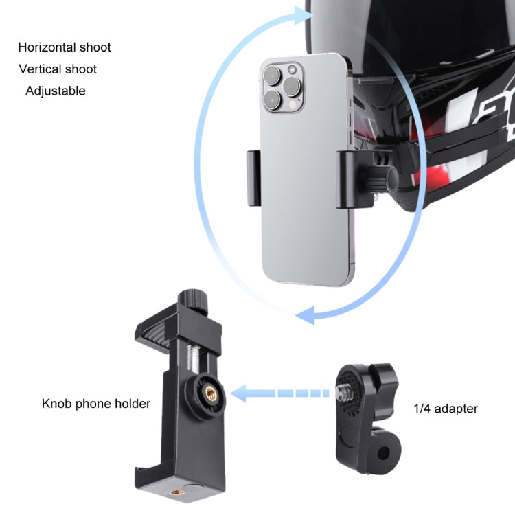 Foldable Bending Action Camera Phone Helmet Mount Kit with J-Hook Buckle & Rotation Phone Clamp & Adapter (Black) - Helmet Mount by PMC TechLife | Online Shopping South Africa | PMC TechLife | Buy Now Pay Later Mobicred