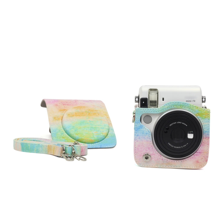 Rainbow Oil painting Pattern PU Leather Protective Camera Case Bag For FUJIFILM Instax Mini70 Camera - free shipping - PMC TechLife - Order now!