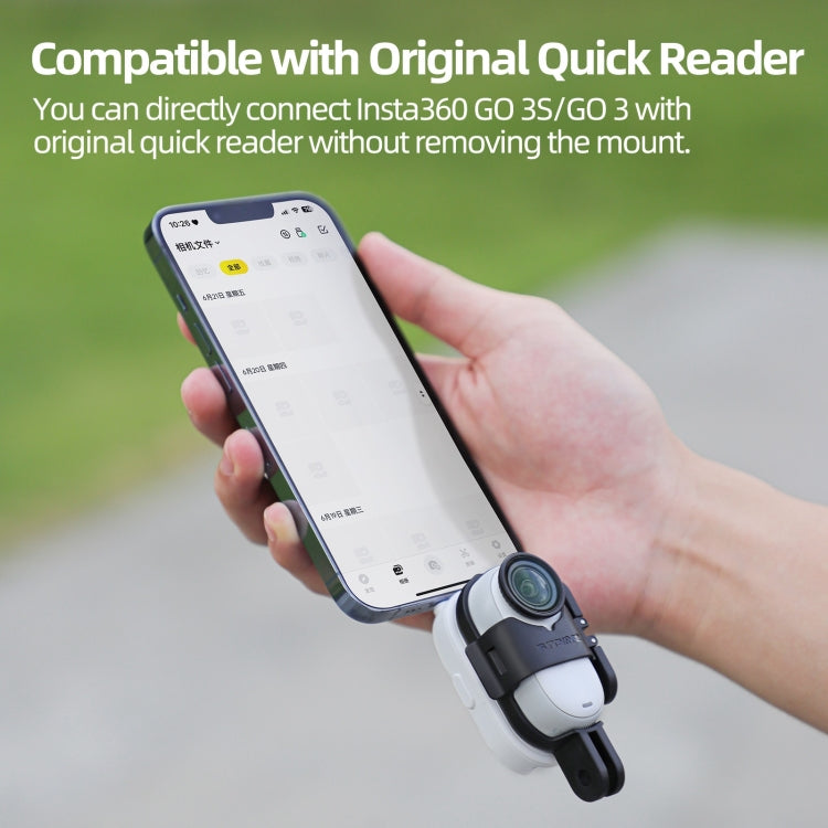 For Insta360 GO 3S / GO 3 Sunnylife Foldable Vertical-Horizontal Mount Adapter Protective Frame Brackets Housing Case (Black) - free shipping - PMC TechLife - Order now!