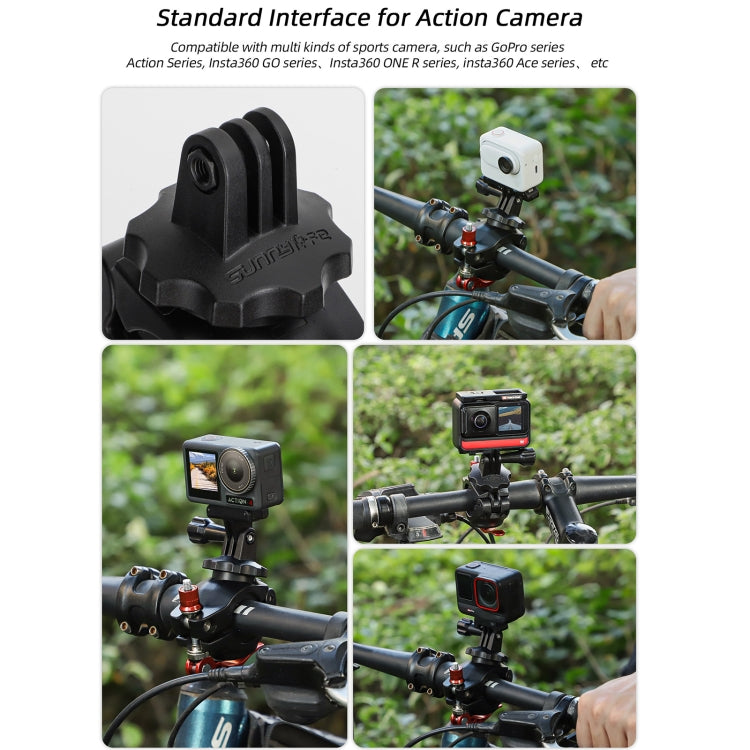 Sunnylife Sports Camera Universal Bicycle Clamp 360 Rotation 19-35mm Clip for DJI Action / Insta360 / GoPro (Black) - Bicycle Handlebar Mount by Sunnylife | Online Shopping South Africa | PMC Jewellery | Buy Now Pay Later Mobicred