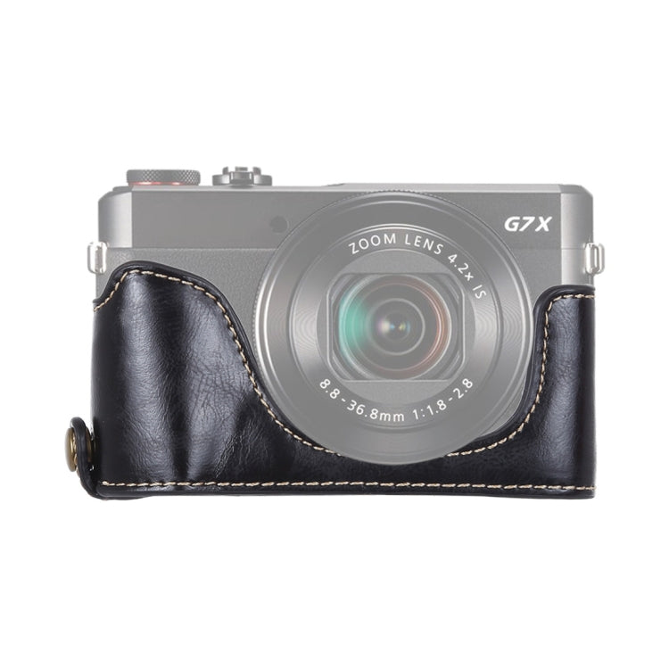 1/4 inch Thread PU Leather Camera Half Case Base for Canon G7 X Mark II (Black) - Half Case by PMC TechLife | Online Shopping South Africa | PMC TechLife | Buy Now Pay Later Mobicred