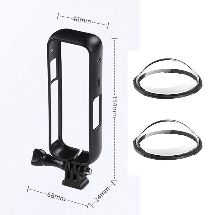 For Insta360 X4 PC Plastic Protective Frame with PC Lens Cover Guard (Black) - Mount & Holder by PMC TechLife | Online Shopping South Africa | PMC TechLife | Buy Now Pay Later Mobicred