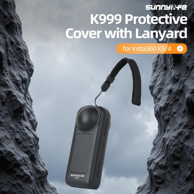 For Insta360 X5 / X4 Sunnylife Integrated Lens Screen Protective Cover Camera Case with Strap (Black) - free shipping - PMC TechLife - Order now!